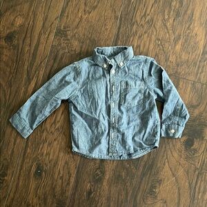 Kids Blue Denim Button Down Shirt